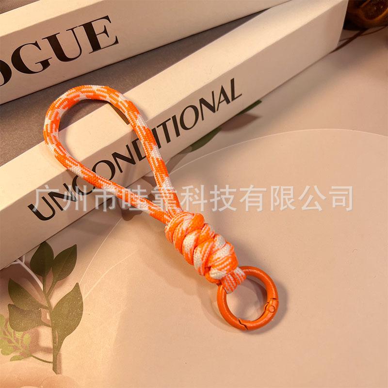 Color-blocked Knotted Mobile Phone Lanyard Creative Short Lanyard Keychain Lanyard Ring Detachable Anti-lost Lanyard 12CM