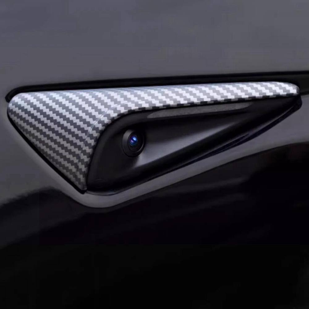 Blinker-Kamera-Zierblende für Tesla Model 3 Y 2026 2026 Zubehör Seiten-Kotflügel-Schutz ABS Matt Karbonfaser-Muster