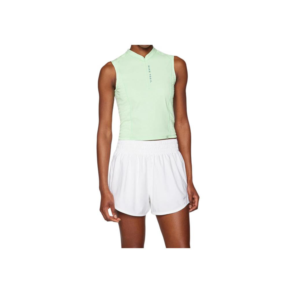 Nike Trail Dri-FIT Letter V-Neck Sleeveless T-Shirt Women Tops Steam-Green FN2675-376