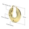 Tarnish Waterproof Big Size18K Gold Plated Stainless Steel Jewelry CC Shaped Charm Thread Texture Earrings for Women