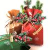 10pcs Festive Christmas Pick Bouquet - Artificial Pinecones and Berries with Rustic Twine, Plastic Floral Picks for Winter Wonderland Ambiance