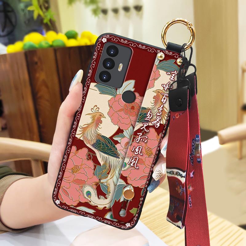 For Mom Soft case Phone Case For TCL 30SE/30E/306/305/Sharp Aquos V6/V6 Plus Anti-knock Wrist Strap Fashion Kickstand