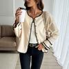 YYFS Women's Fashion Casual Solid Color Print Autumn Winter Long Sleeve O-Neck Jackets & Coats