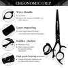 Naipusen 6-Inch Black Baking Paint Shears with 360° Rotating Handle and Thinning Function.