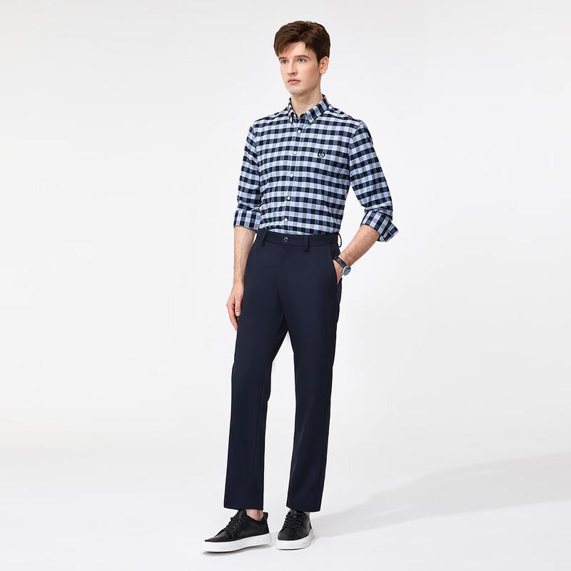 Goldlion GY Men's Casual Plaid Long-Sleeve Shirt