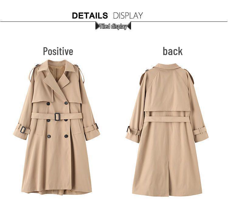 2025 Autumn/Winter Korean Style Mid-Length Petite Trench Coat for Women