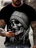 Unisex's Clothing Skeleton Graphic Print T-shirt Oversized T Shirt Unisex Summer Spring Oversized Punk Style Short Sleeve Outdoor Top