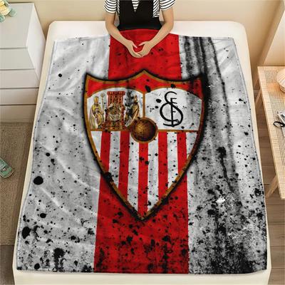 Manta de Franela con Estampado del Sevilla FC, Alta calidad Cómoda para Todas las Estaciones, Decoración del Hogar, Calidez y Confort