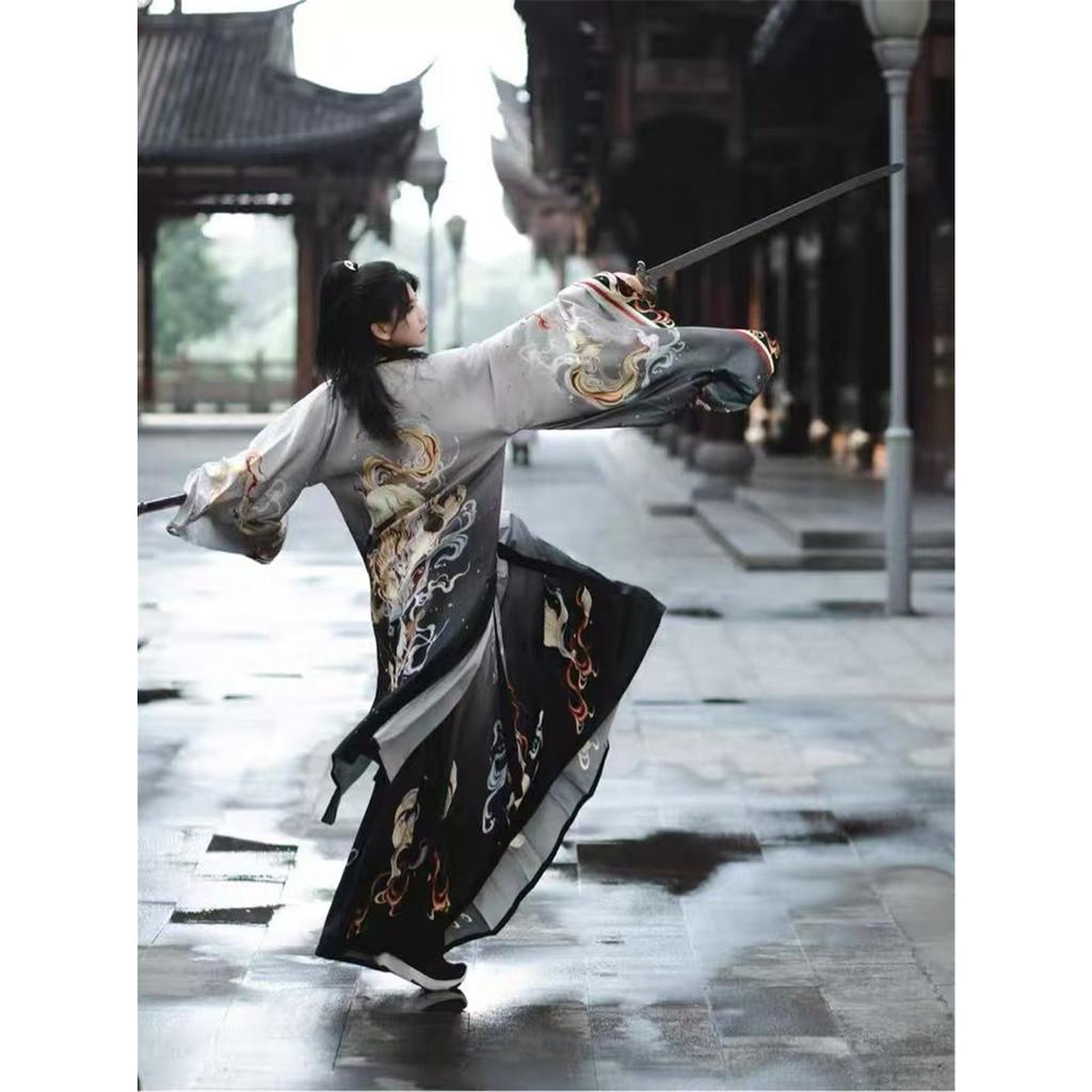 Chinese Song Dynasty Style Hanfu For Male Chivalrous Style Black Daily Suit