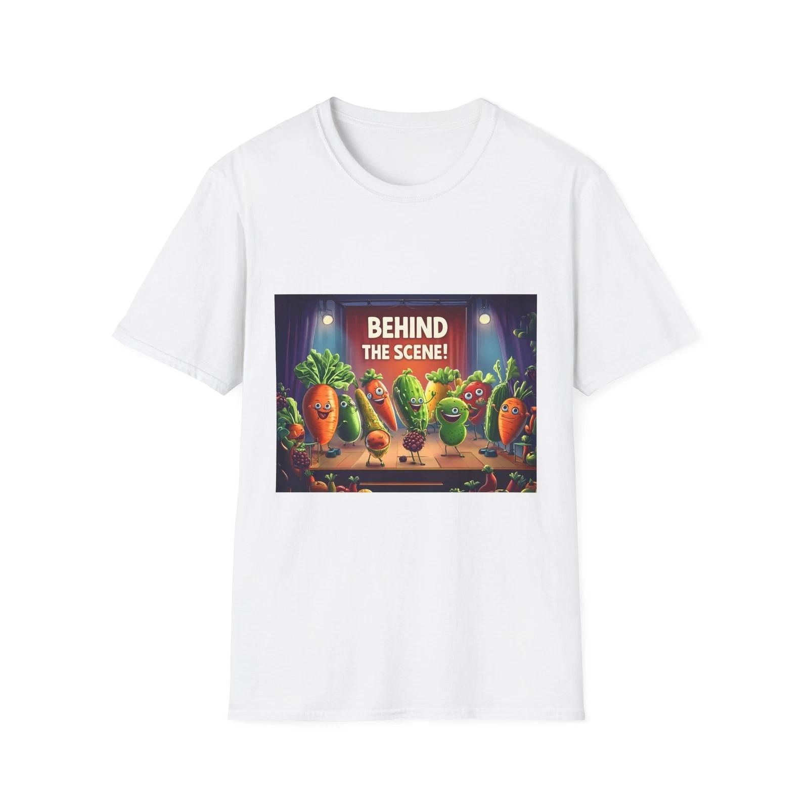 

Behind the Scene Veggie T-Shirt, Fun Foodie Tee, Gift for Vegans, Plant-Based S