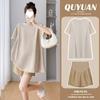 2026 Summer Maternity Set - Casual T-shirt & Belly Support Shorts