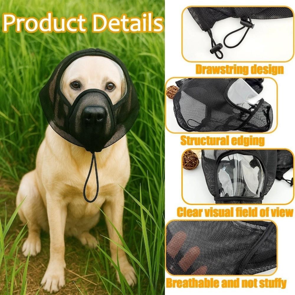 Mesh Pet Protective Veil Adjustable Fit Pet Facial Protection Mask  Prevent Facial Injuries