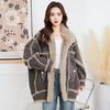 KAISER Women's Chic Rabbit Fur Mid-Length Coat