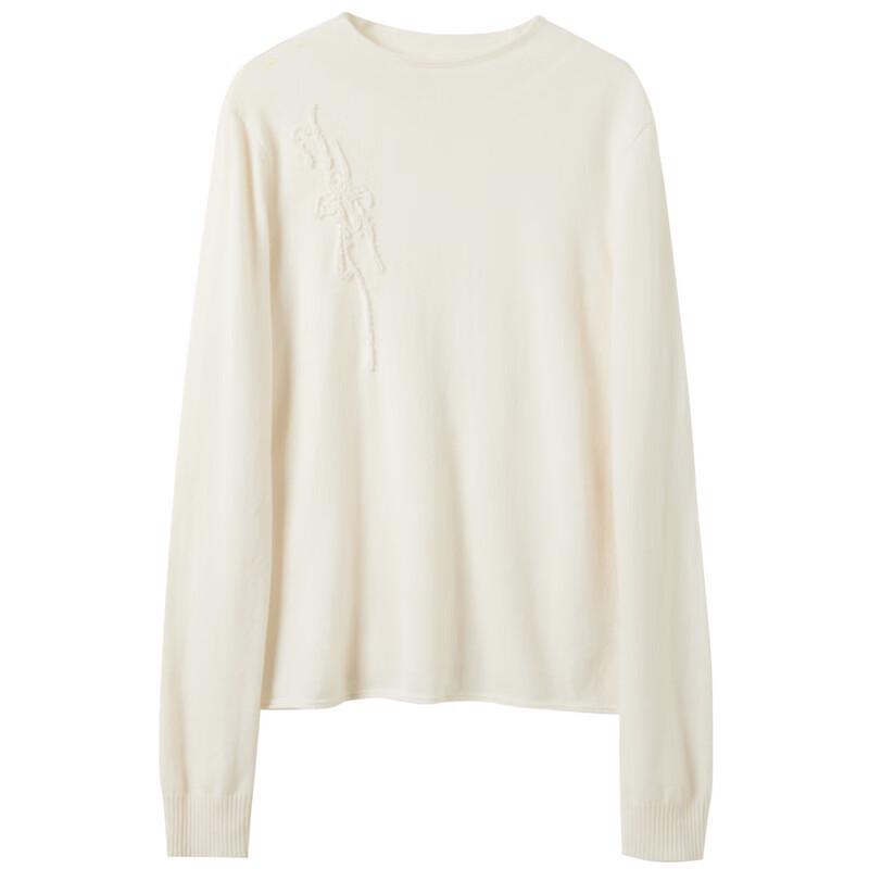 Sancai New Chinese Style Embroidered Wool Blend Sweater