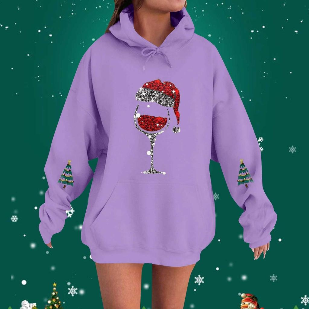 Women's Fashionable Casual Hooded Long Sleeved Printed Sweatshirt