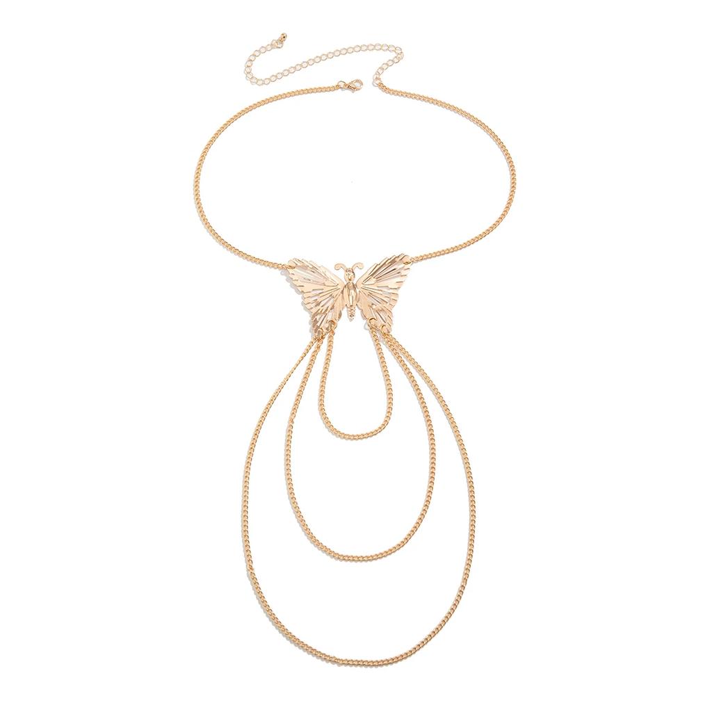 Ingemark Boho Big Butterfly Tassel Leg Thigh Chain Women Bride Bikini Summer Adjustable Chain Party Body Jewelry Wed Accessories