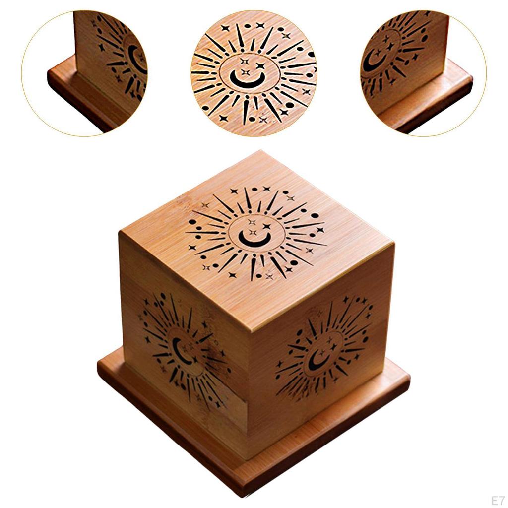 Incense Holder Box in Wood for Tabletop Use with Lid Relaxation