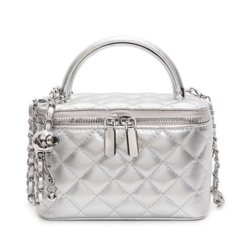 

Модная сумка для ручной носки Новая повседневная маленькая квадратная сумка Наплечная женская сумка серебряный