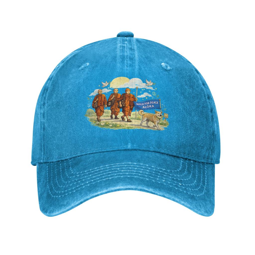 Spring Peace Walking Monks Baseball Cap Sun Sun-Proof Design Washed Hip Hop Hats Unisex-Teens Streetwear Running Hippie Cap