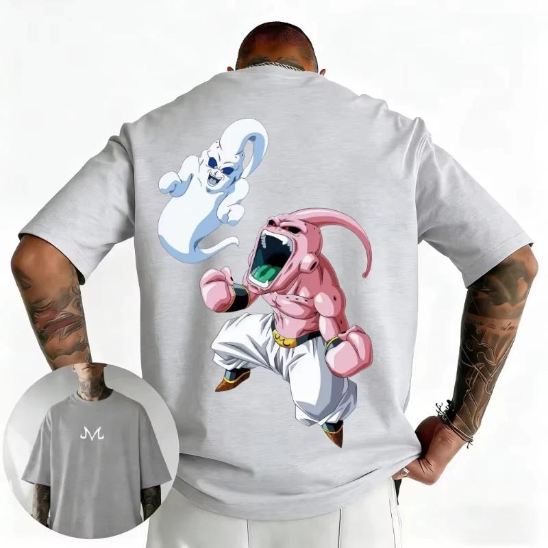 2026 Summer Dragon Ball Majin Buu Ghost T Shirt Men women Outfits Anime Graphic Tee Fashion Vintage Casual Casual Streetwear Top