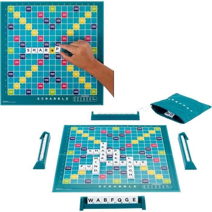 Mattel Games - Scrabble®-Jeu de société familial classique avec 2 modes de jeu HWD44