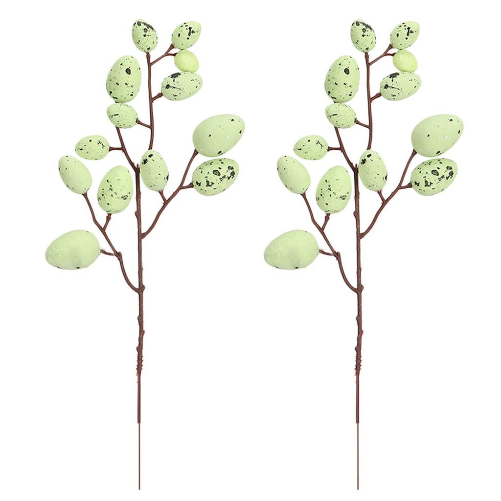 2PCS Easter Eggs Flower Skewers Handmade Decors Easter Eggs Artificial Flower Bouquet for Home or Office Decorations