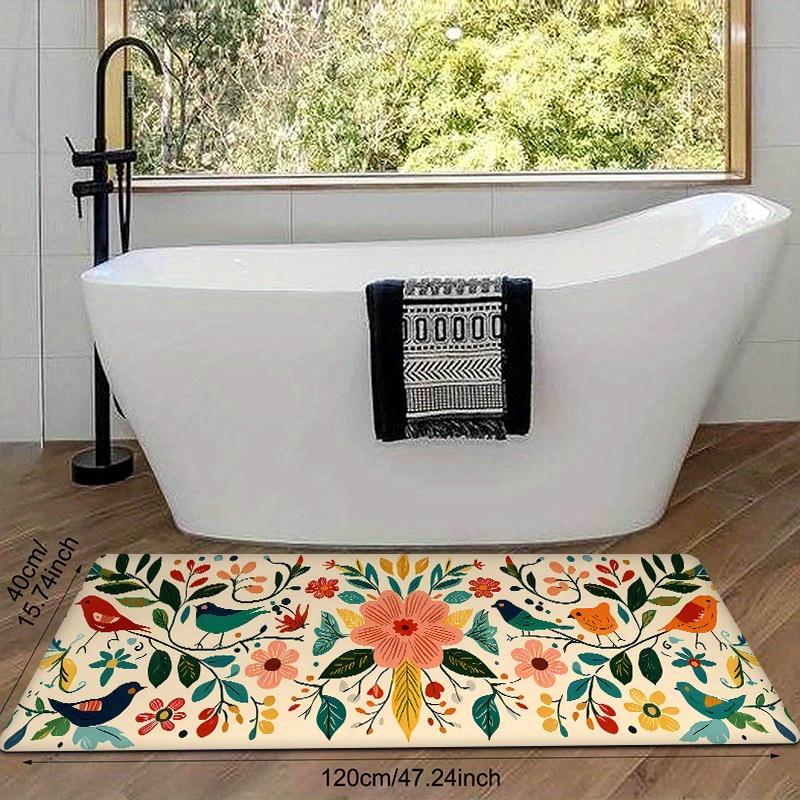 VIKAMA Schöner Blumenteppich Lebendiger Küchenteppich Fußmatte Weiche Lange Matte Teppich Für Schlafzimmer Teppich Für Wohnzimmer Badezimmerteppich