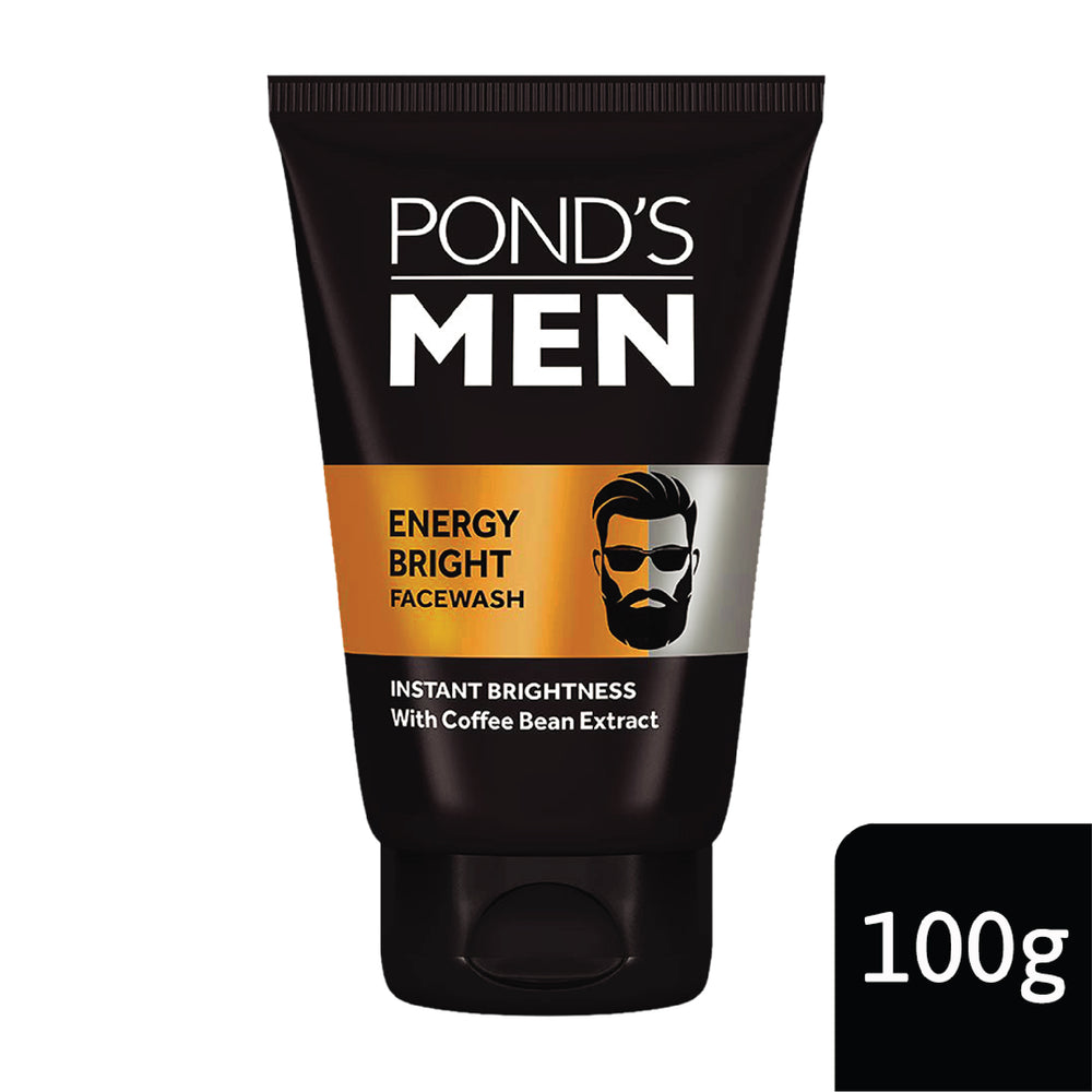 POND'S Men Energy Bright Face Wash 100g For Dull Skin With Coffee Bean Extract Oil Control Glow Cleanser