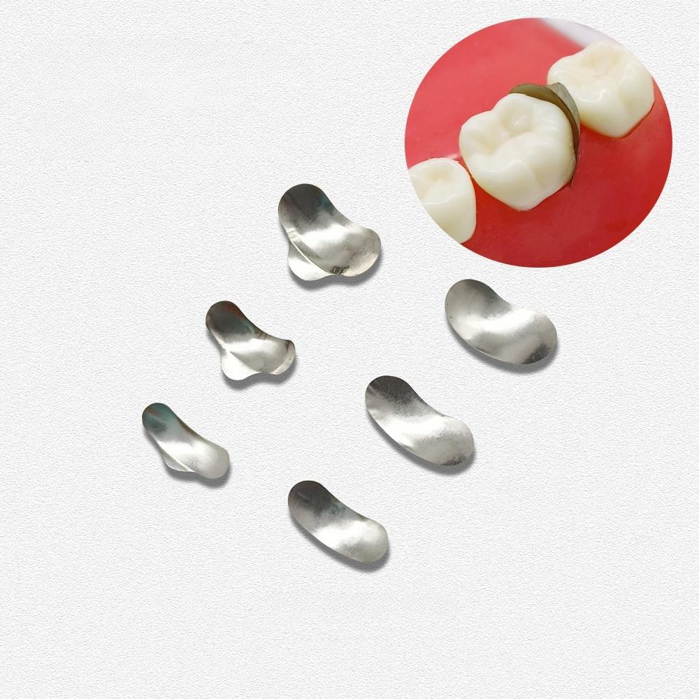 100Pcs/Set Dental Orthodontic Sectional Contoured Matrices Matrix Set Dental Plastic Wedge Rubber Wedges Ortho Matrice Material