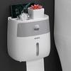 Wasserdichter, kreativer Toilettenpapierhalter zur Wandmontage, multifunktionales Toilettenpapierfach, doppelschichtig, tragbare Tissue-Aufbewahrungsbox, Badezimmerzubehör