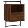 VidaXL Wall-mounted Bedside Table Brown Oak 40x30x61 Cm Engineered Wood 833441