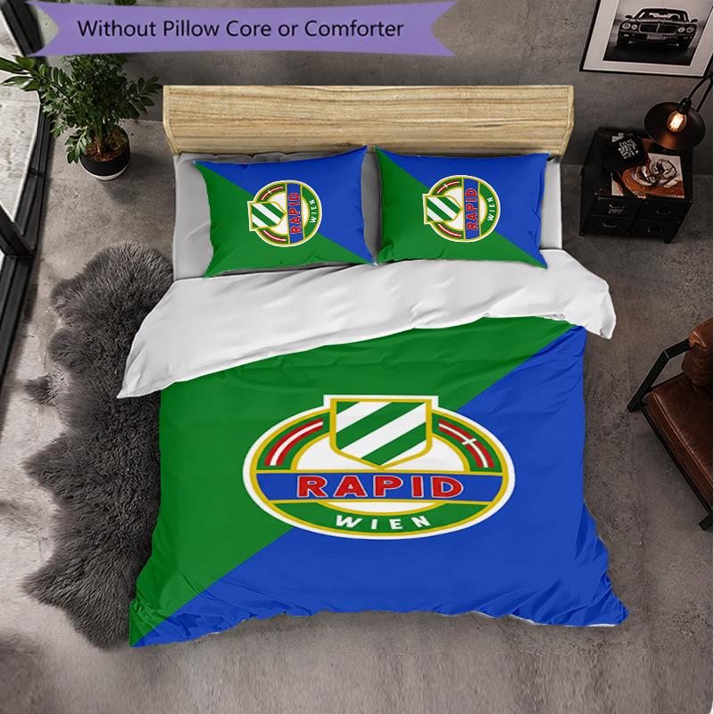 Rapid Wien FC Themed Bedding 3Pcs Duvet Cover Set Decorative Bed Linen For Teen Room Home Decoration