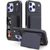 Flip Slot Karten Geldbörse Ständer Handyhülle Für iPhone 17 16 Pro Max Plus 16E Air Eingebauter Spiegel Halter Stoßfänger Rüstung Abdeckung