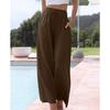 Pantaloni di grandi dimensioni da donna in cotone e lino, pantaloni larghi con elastico in vita, casual, con coulisse e tasche, a gamba larga