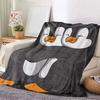 A Cozy and Adorable Double Penguin Themed Flannel Blanket, Featuring Soft High-definition Digital Printing, Made from Soft and B