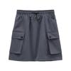 2025 Women's High-Waisted A-Line Cargo Skirt with Drawstring