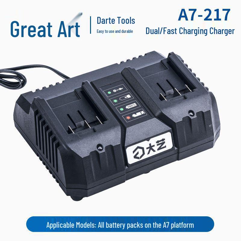Universal Charger for Electric Tools with Dual Port: Fits Lithium Battery Angle Grinder, One-Handed Saw, and Hammer