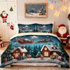 Customized Bed Three-Piece Set Christmas Elements Series Pillowcase Quilt Cover 3D Digital Printing Kit Factory
