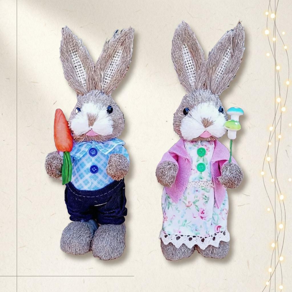 Easter Bunny Decorative Figurine Holiday Tabletop Home Decor
