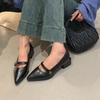 Fashion New 2025  Fashion Trend Camellia French Vintage Pointy Toe Shallow Mouth Single Shoes Women Mary Jane Small Shoes