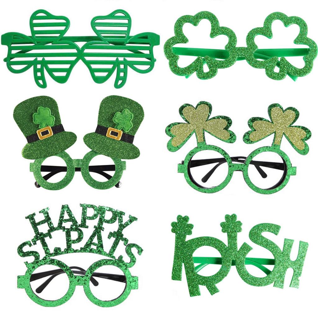 St. Patrick's Day Glasses Non-woven Cap Plastic Green Powder Glasses Irish Festival Glasses.