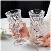 Elegant Glass Champagne Cup Set Creative Hand-Painted High-Aesthetic Value Red Wine Glasses French Style Beverage Accessories