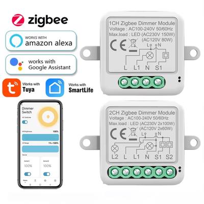 Smart Zigbee 1/2 CH Swtich Module DIY Bulb Circuit Breaker App Remoter with Homekit Siri Google Home Alexa Voice Assistant