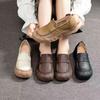 New Women's Loafers with A Shallow Opening, Round Toe, Comfortable and Versatile Soft Leather Flat Shoes