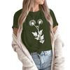 Women's Fashion Casual Printed Short Sleeve Round Neck Pullover Tops