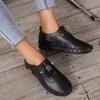 Mode 2024 Neue Frühjahr/Herbst Damen Wohnungen Runde Zehe Slip-on Schuhe für Frauen Outdoor Kausal Anti-Rutsch Schuhe Lace Up Plateau Wohnungen