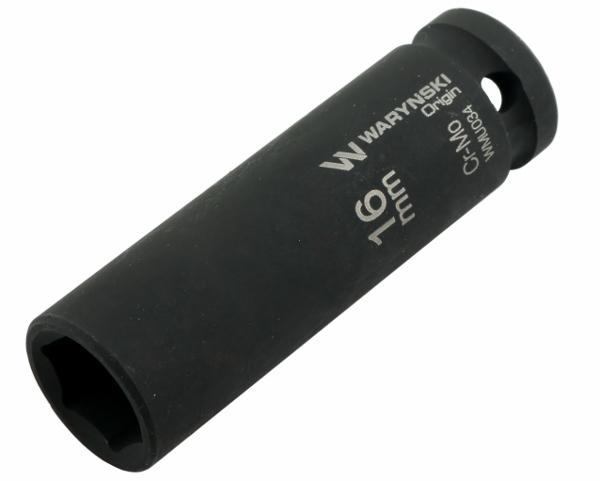 Long hexagonal impact socket 1/2". 16 . CrMo. DIN 3129. Waryński