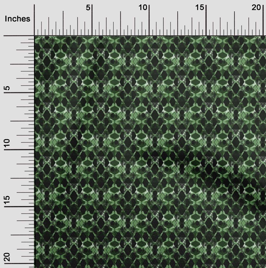 oneOone Cotton Flex Green Fabric Geometric Quilting Supplies Print Sewing Fabric By The Yard 40 Inch
