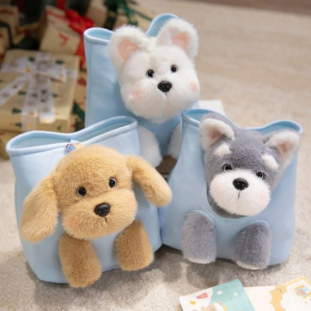 Shoulder Bag Plushie Doll Fur Bag Collection Stuffed Running Dog Knapsack  Kids Playing Supplies
