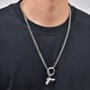 Vnox Personality Men's Pistol Pendant Necklace, Sliver Color Stainless Steel Link Chain, Hip Hop Rock Gun Necklace for Teen Boys